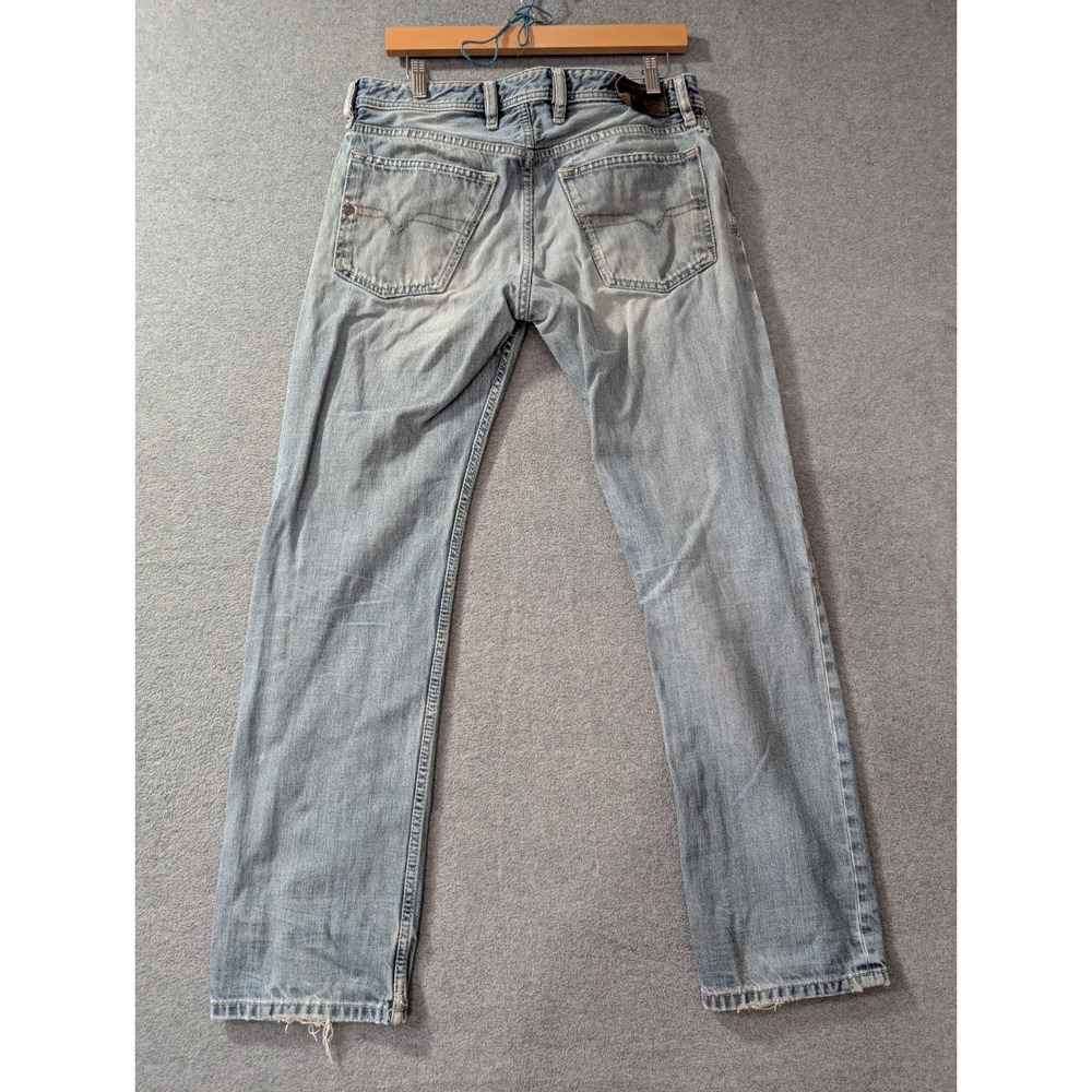 Diesel Industry Distressed Light Wash Jeans Mens 31 Y2K 0806R Waykee Straight - Picture 2 of 16